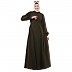 Umbrella cut abaya with Mandarin Collar- Olive Green